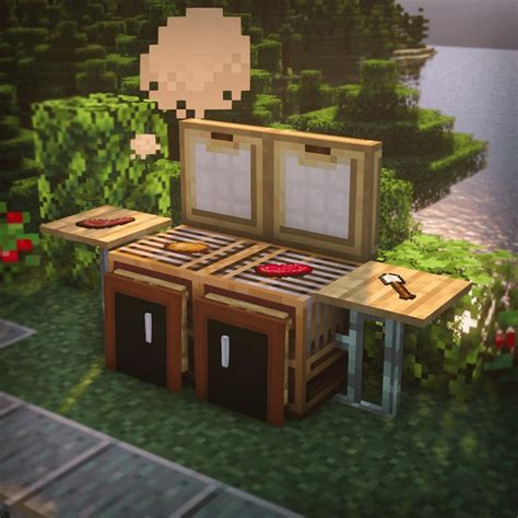 This is how to build a WORKING GRILL in Minecraft. . How to make a grill in minecraft